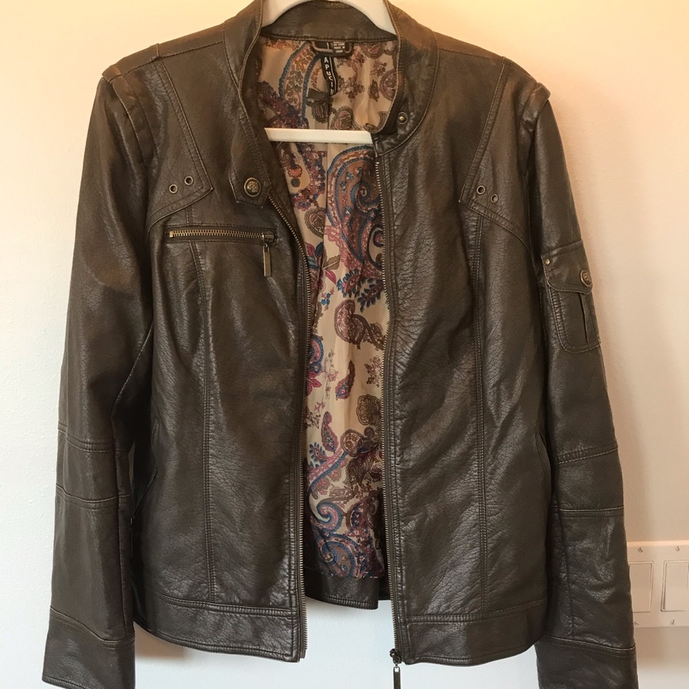 Faux leather coat